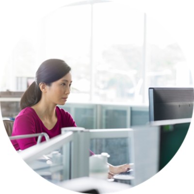 Woman working at desk 