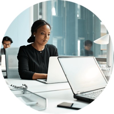 Medical Record Retrieval - businesswoman working on laptop