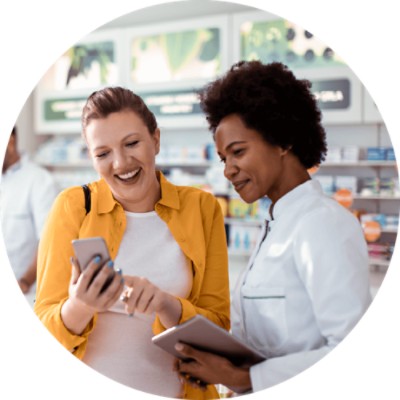 Enterprise Pharmacy System - pharmacist helping a customer